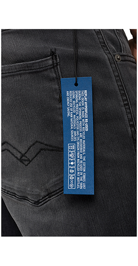 ANBASS 11.5oz ハイパーフレックス RE-USED ブラックストレッチデニム 詳細画像